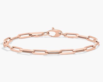 Rose gold paperclip chain bracelet